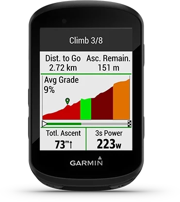 Garmin Jordan spec card (Edge 530 climbpro)