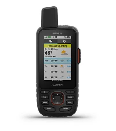 Garmin Jordan spec card (gpsmap 66i inreach weather)