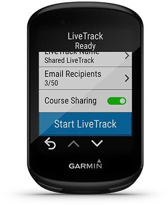 Garmin Jordan spec card (Edge 830 livetrack)