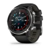 Silver and black PVD titanium with black/pebble grey silicone band