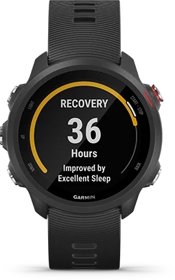 Garmin Jordan spec card (Forerunner 245 recovery time)