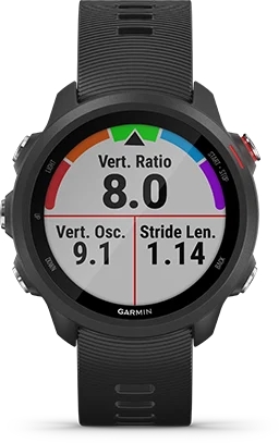 Garmin Jordan spec card (Forerunner 245 running dynamics)