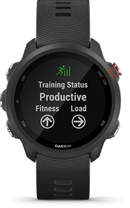 Garmin Jordan spec card (Forerunner 245 training status)