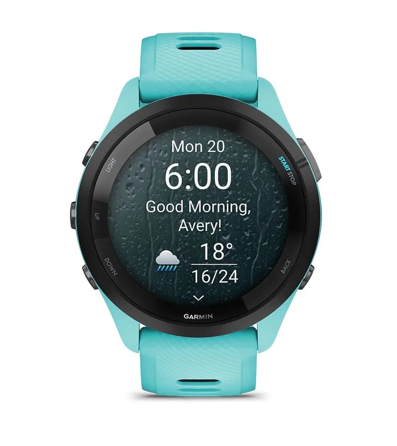 Garmin Jordan spec card (FR 265 morning report)