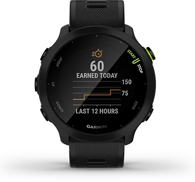 Garmin Jordan spec card (Forerunner 55 intensity mins)