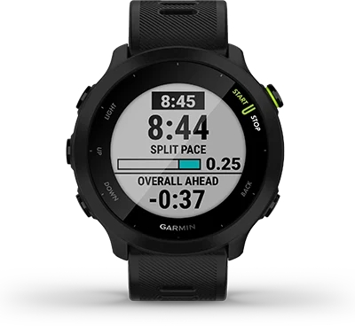 Garmin Jordan spec card (Forerunner 55 pacepro)