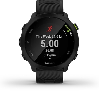 Garmin Jordan spec card (Forerunner 55 sync connect)