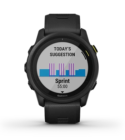 Garmin Jordan spec card (Forerunner 745 daily workout)