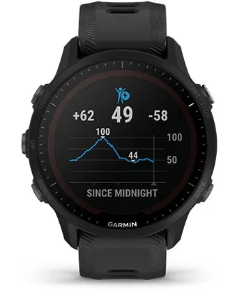 Garmin Jordan spec card (Forerunner 955 solar body battery)