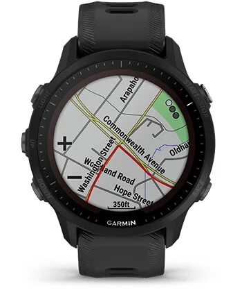 Garmin Jordan spec card (Forerunner 955 solar color mapping)