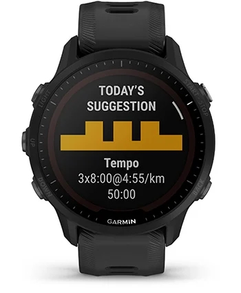 Garmin Jordan spec card (Forerunner 955 solar daily suggested)