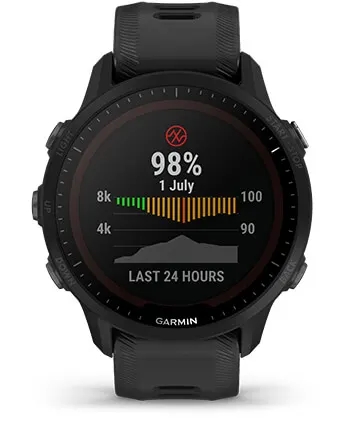 Garmin Jordan spec card (Forerunner 955 solar pulse ox)