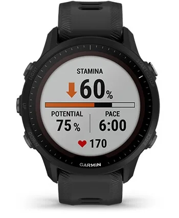 Garmin Jordan spec card (Forerunner 955 solar stamina)