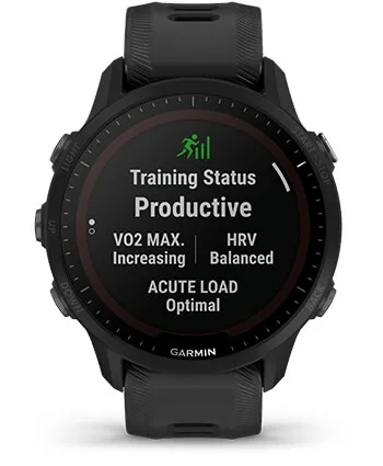 Garmin Jordan spec card (Forerunner 955 solar training status)