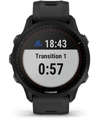 Garmin Jordan spec card (Forerunner 955 solar triathlon multi)