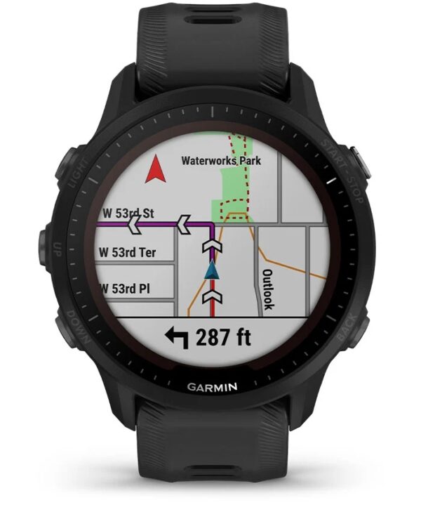 Garmin Jordan spec card (Forerunner 955 solar turn by turn)