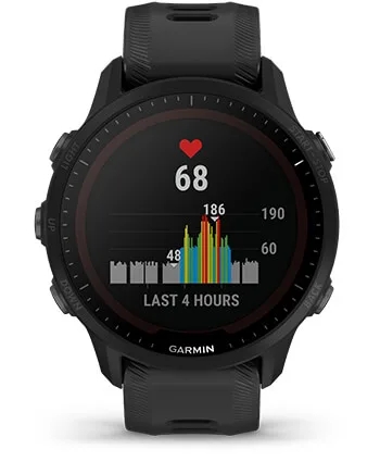 Garmin Jordan spec card (Forerunner 955 solar wrist based HR)