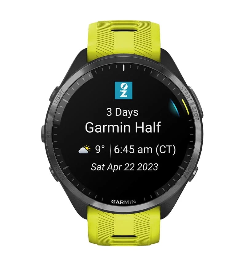 Garmin Jordan spec card (Forerunner 965 race adaptive)