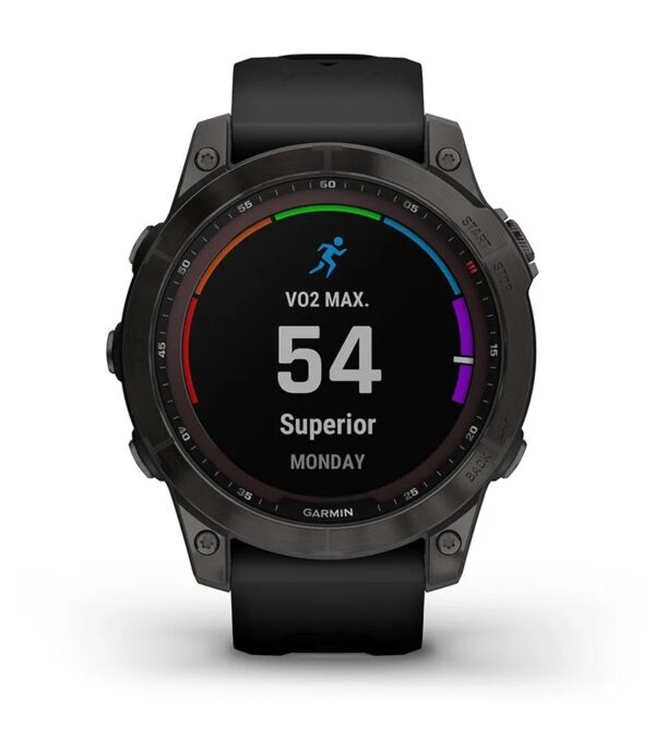 Garmin Jordan spec card (Fenix 7 sapphire solar perf metrics)