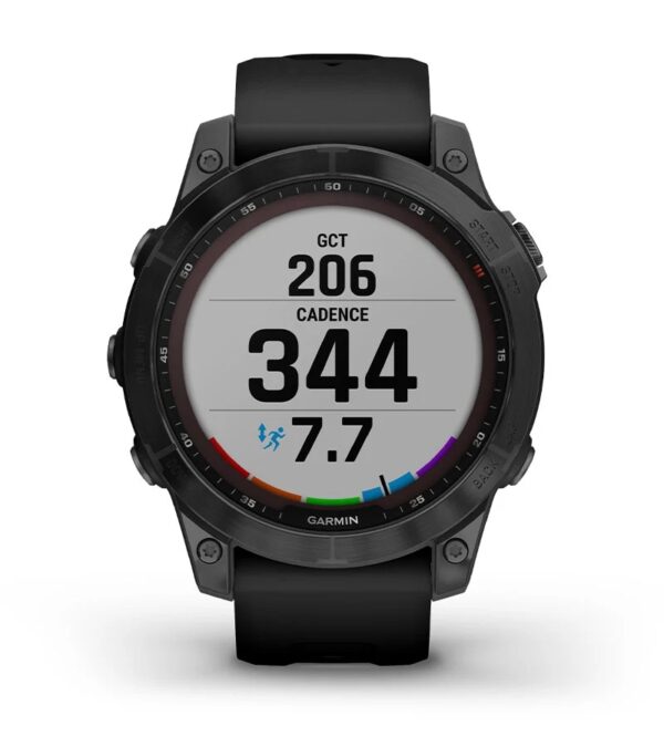 Garmin Jordan spec card (Fenix 7 sapphire solar wrist based running dynamics)