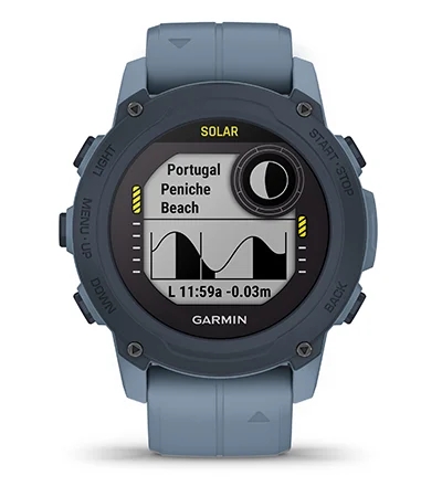 Garmin Jordan spec card (Descent G1 solar tide data)