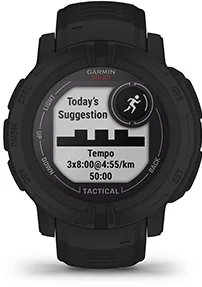 Garmin Jordan spec card (Instinct 2 Solar Tactical daily workout)