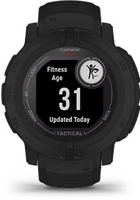 Garmin Jordan spec card (Instinct 2 Solar Tactical fitness age)