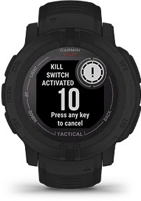 Garmin Jordan spec card (Instinct 2 Solar Tactical kill switch)