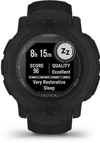 Garmin Jordan spec card (Instinct 2 Solar Tactical sleep score)