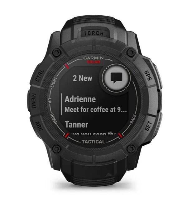 Garmin Jordan spec card (Instinct 2X solar tactical smart notifications)