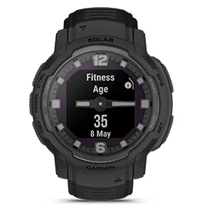 Garmin Jordan spec card (Instinct Crossover solar tactical fitness age)