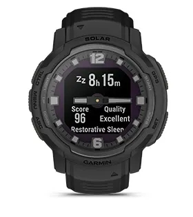 Garmin Jordan spec card (Instinct Crossover solar tactical sleep score)