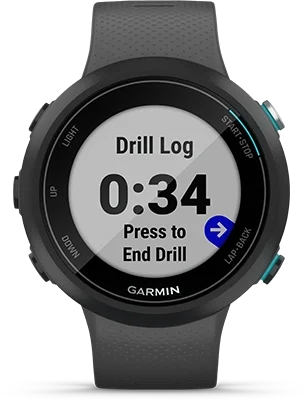 Garmin Jordan spec card (Swim 2 drill logging)