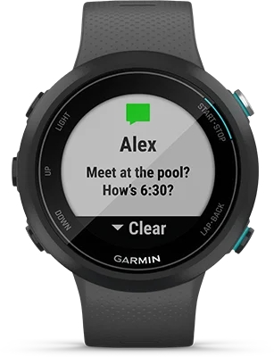 Garmin Jordan spec card (Swim 2 smart notifications)