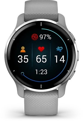 garmin Jordan spec card (Venu 2 plus health snapshot)