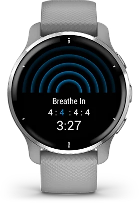 Garmin Jordan spec card (Venu 2 plus mindful breathing)