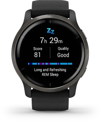 Garmin Jordan spec card (Venu 2 sleep score)