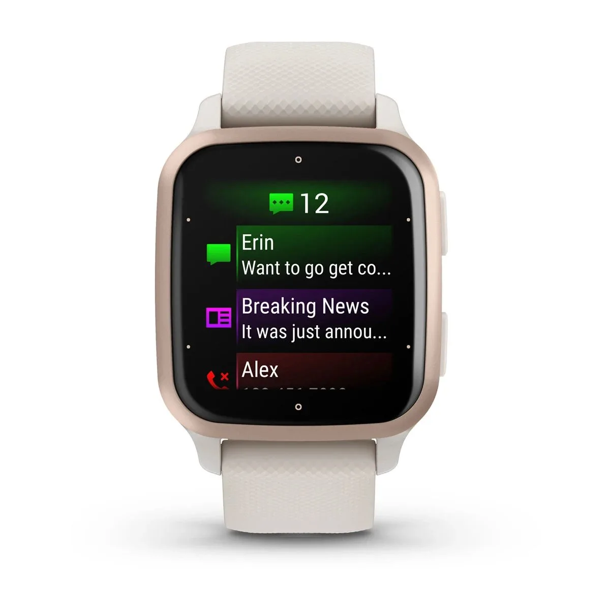 Venu Sq 2 Music Edition Peach Gold Aluminum Bezel Ivory (6) Garmin Jordan Venu Sq 2 Music Edition