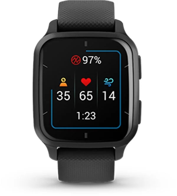 Garmin Jordan spec card (Venu sq2 health snapshot)