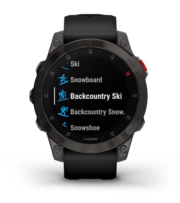 Garmin Jordan spec card (epix gen2 backcountry skiing)