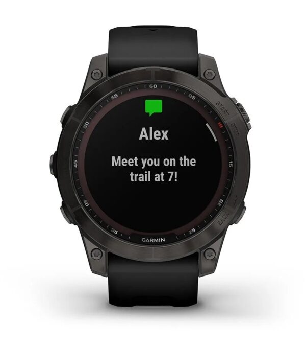 Garmin Jordan spec card (fenix 7 sapphire solar smart notifications)