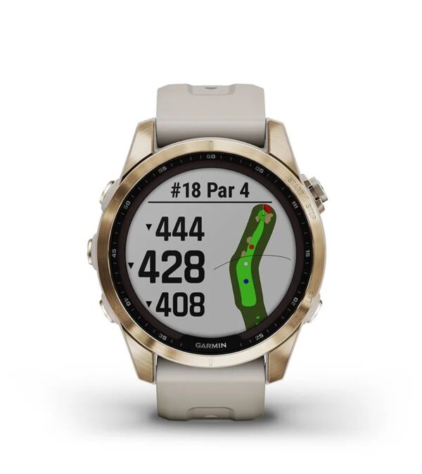 Garmin Jordan spec card (fenix 7s sapphire solar golf course)