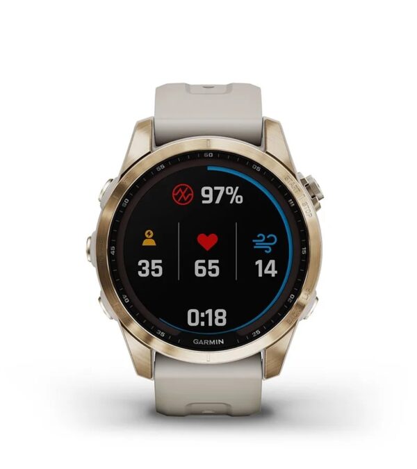 garmin Jordan spec card (fenix 7s sapphire solar health snapshot)