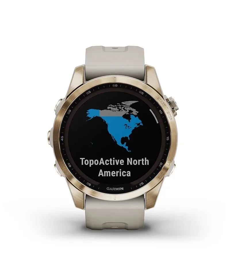 Garmin Jordan spec card (fenix 7s sapphire solar multi topo maps)