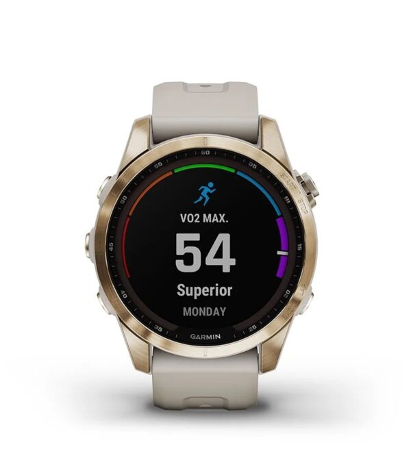 Garmin Jordan spec card (fenix 7s sapphire solar perf metrics)