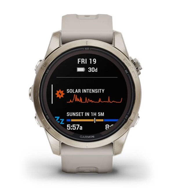 Garmin Jordan spec card (fenix 7s sapphire solar pro long battery)