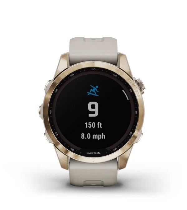 Garmin Jordan spec card (fenix 7s sapphire solar surf-ready)