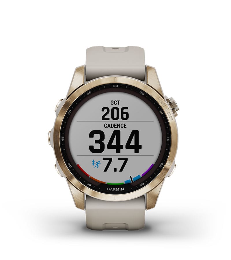 Garmin Jordan spec card (fenix 7s sapphire solar wrist based running dynamics)