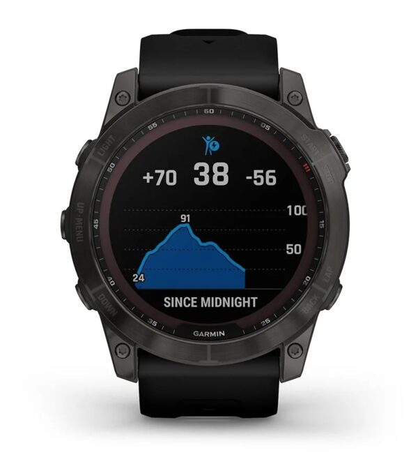 Garmin Jordan spec card (fenix 7x sapphire solar body battery)