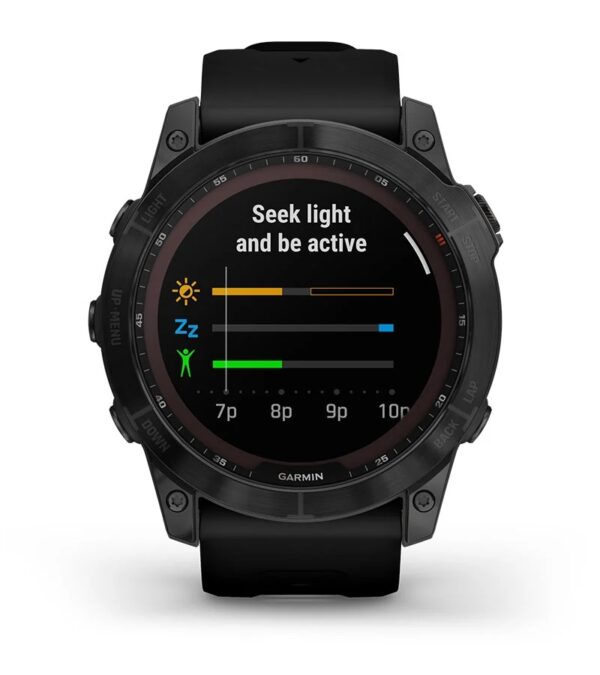 Garmin Jordan spec card (fenix 7x sapphire solar jetlag)